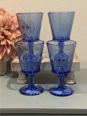 La Rochere France Cobalt Blue
Symbolic Anchor Goblets Set of 4 Wine Glasses NEW